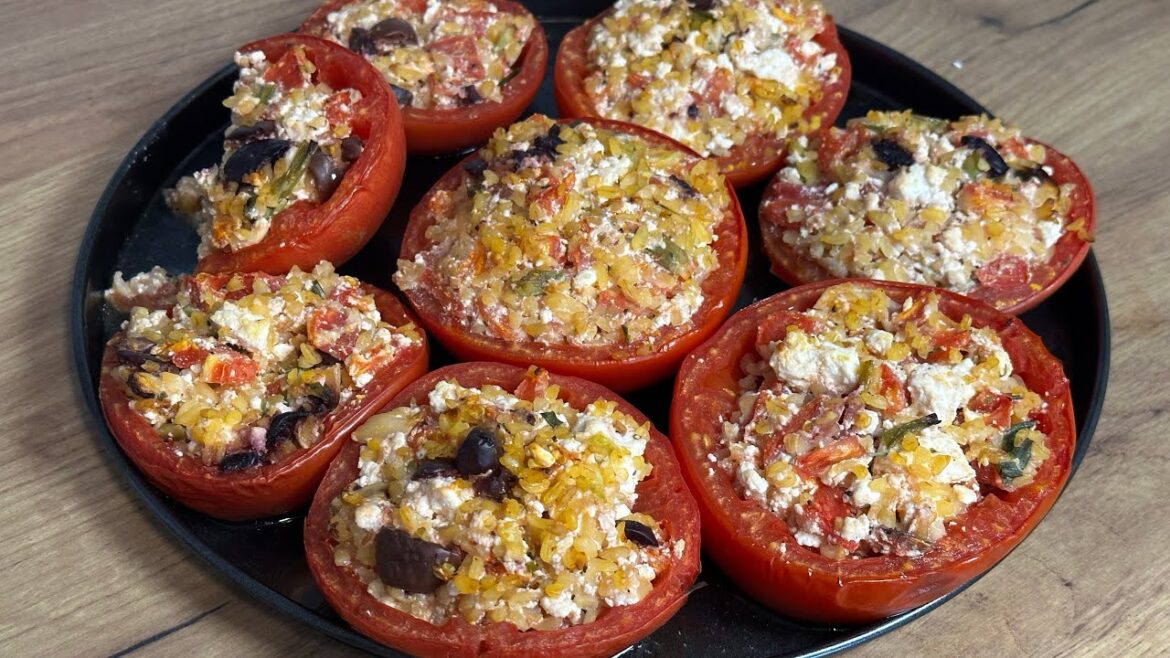 Mediterranean Stuffed Tomatoes | Easy Bulgur & Feta Recipe