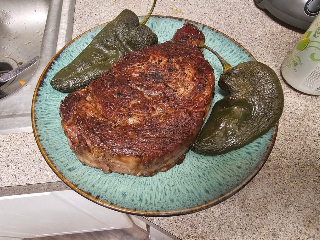 2.8 pound tomahawk, bone removed. I intend to eat the entire thing precisely like this, right now.