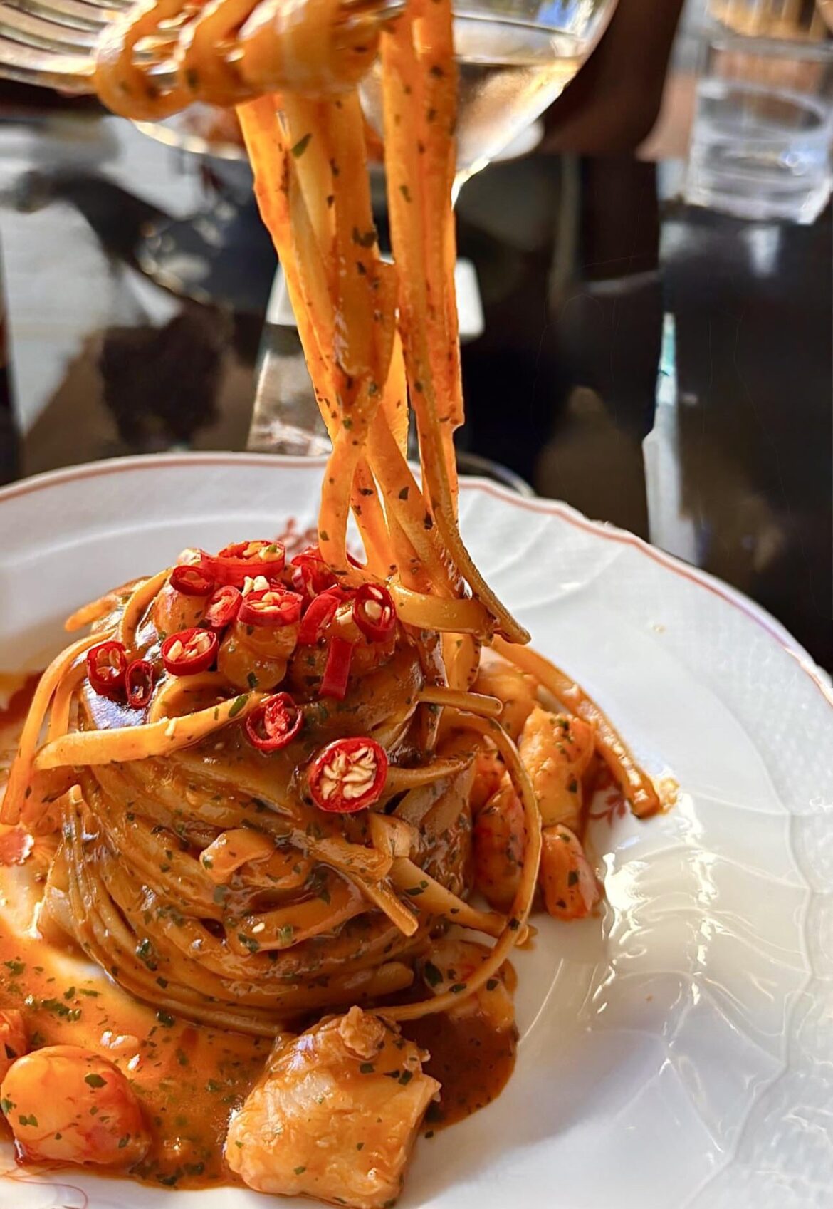 Chilli Prawn Linguine.