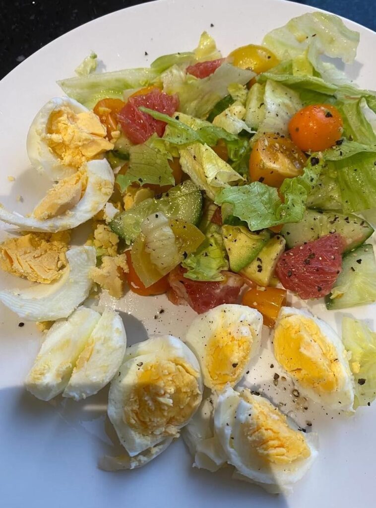 Some boiled eggs and salad for the day