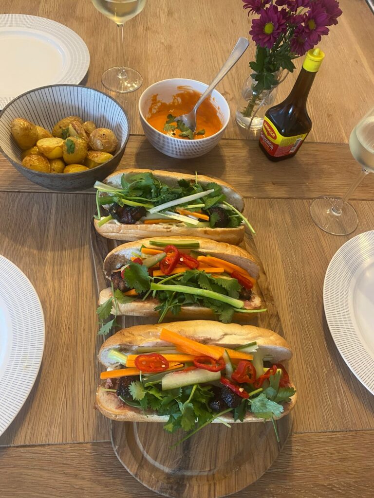 Pork belly banh mi’s and banoffee pie