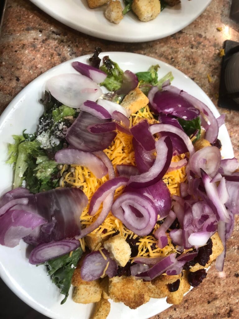 I give you onion salad.