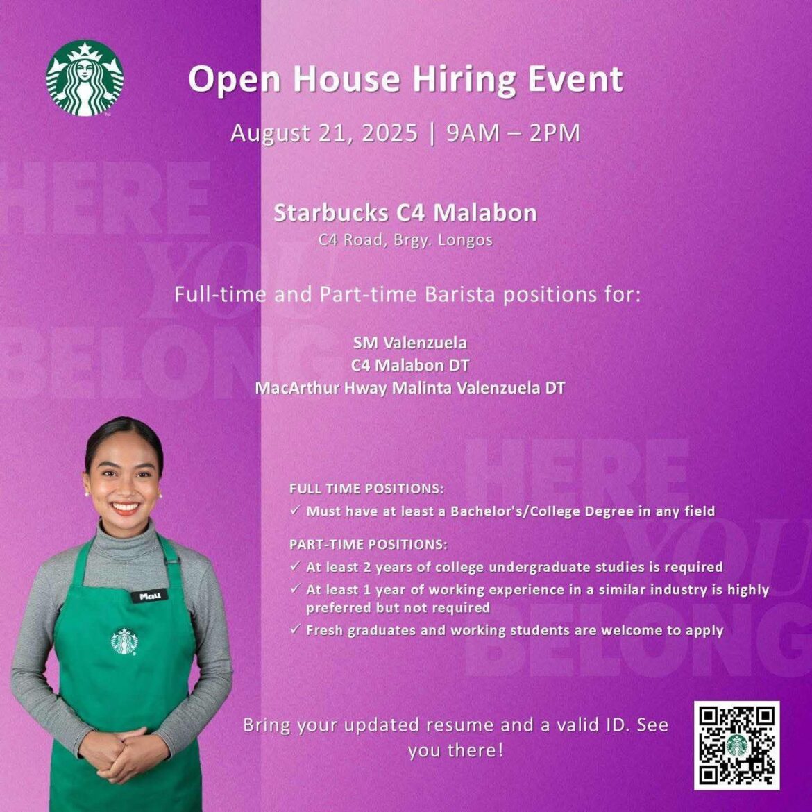 Starbucks Part time job application Starbucks Part time job application