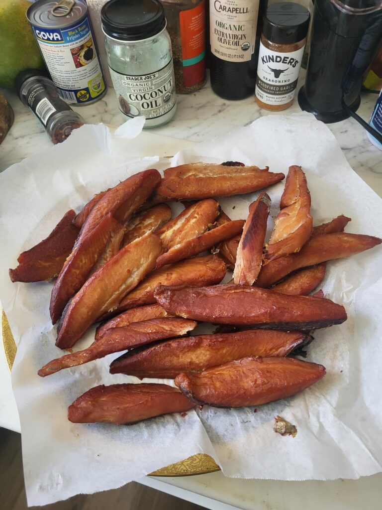 Smoke bonito on webber kettle