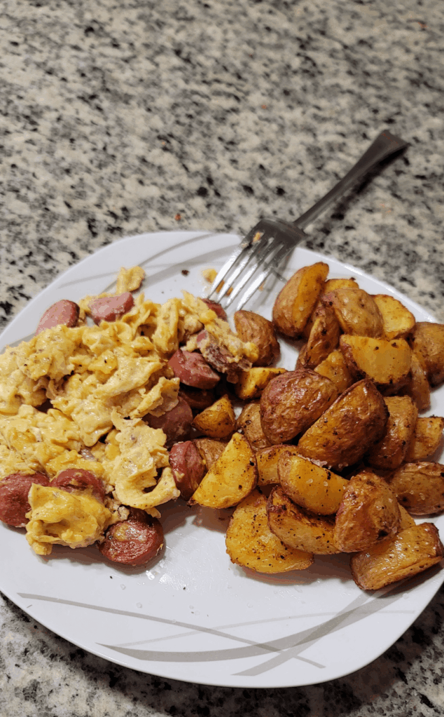 A childhood staple, huevos con weenie