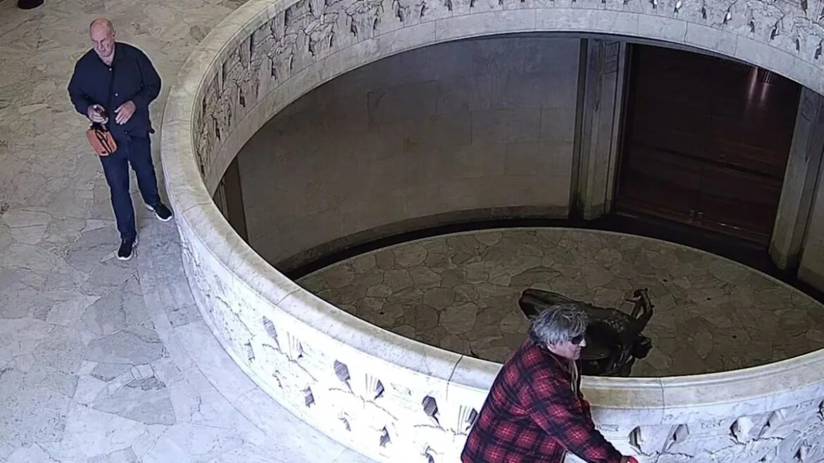 Pair admit damaging memorial in olive oil 'blessing'