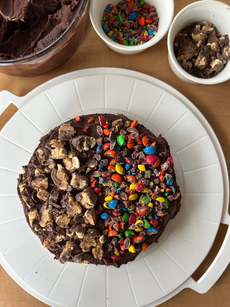 guess the calories in 1/8 of this cake!