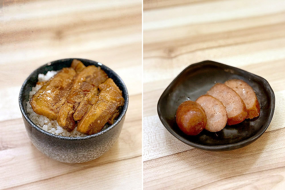 Tender braised pork (left) and Taiwanese sausage (right). — Pictures by CK Lim