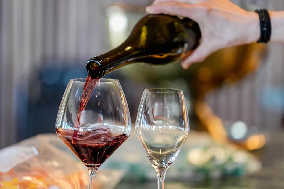 Wine is poured ahead of the opening night at Elisabetta in Oklahoma City on Thursday, Feb. 27, 2025.