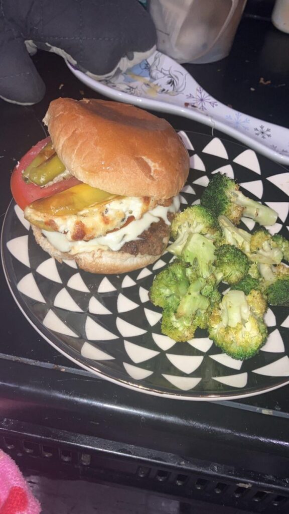 Stuffed banana pepper burger iykyk