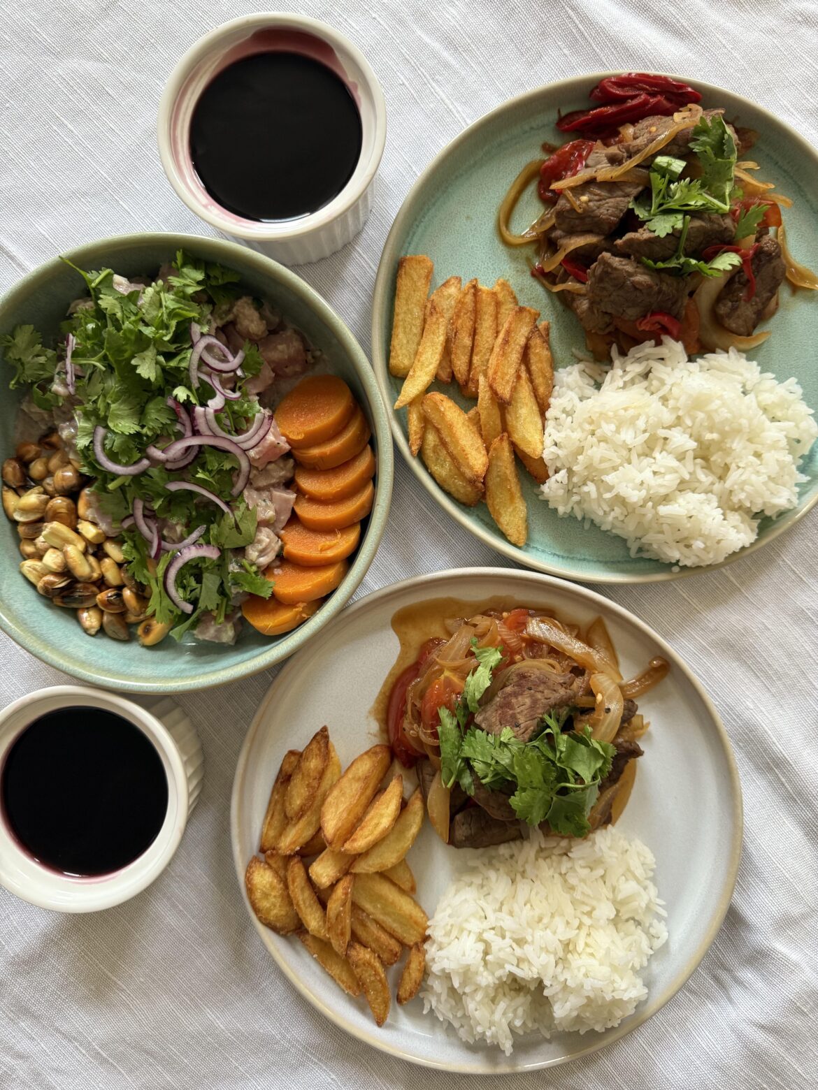 Made Peruvian food for my wife and I!