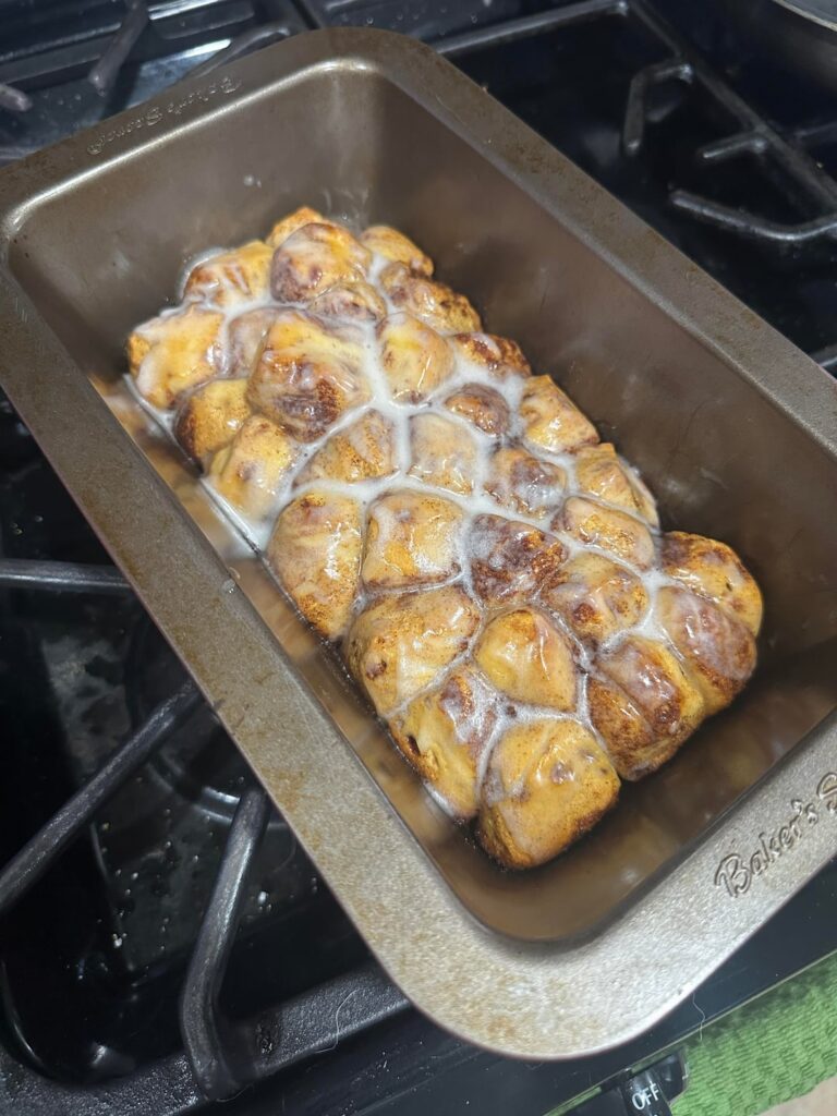 Cinnamon roll balls. Loaf. Monkey bread kind of thing.