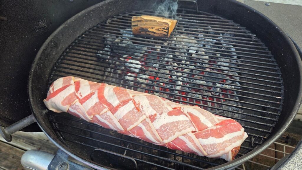 Bacon wrapped meatloaf is always a winner in our house