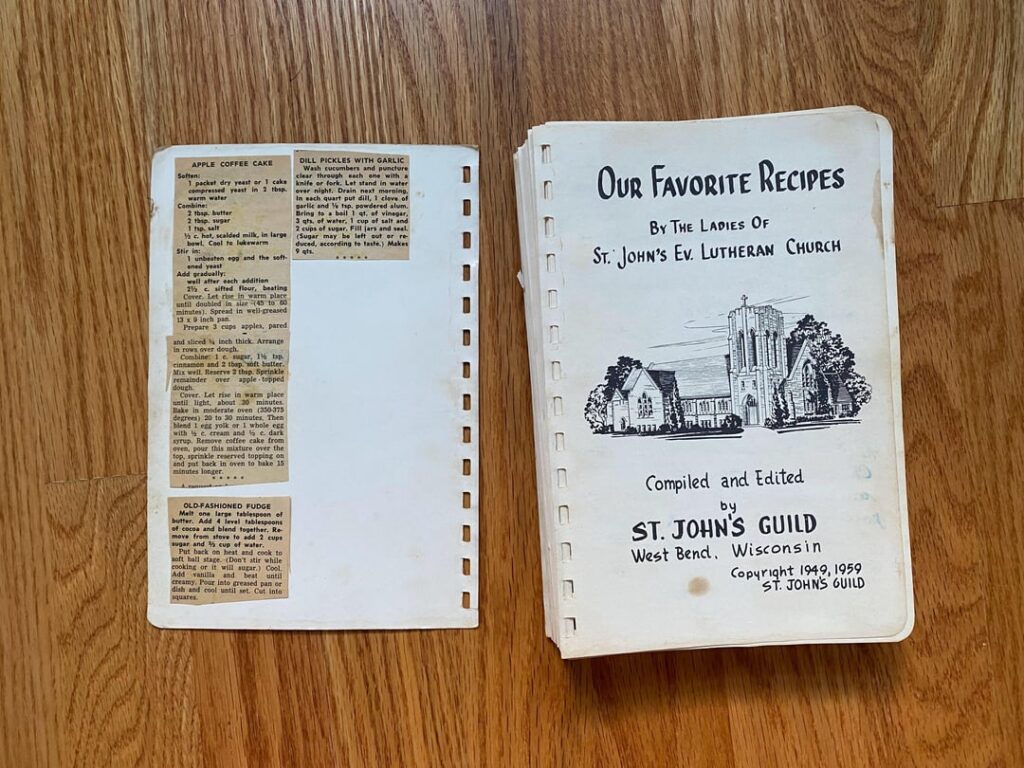 Our Favorite Recipes cookbook from St John’s Ev Lutheran Church in West Bend, Wisconsin Our Favorite Recipes cookbook from St John's Ev Lutheran Church in West Bend, Wisconsin