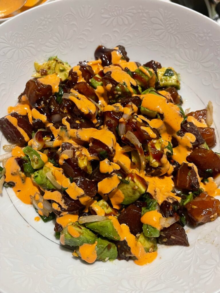 I love making poke nachos for my partner