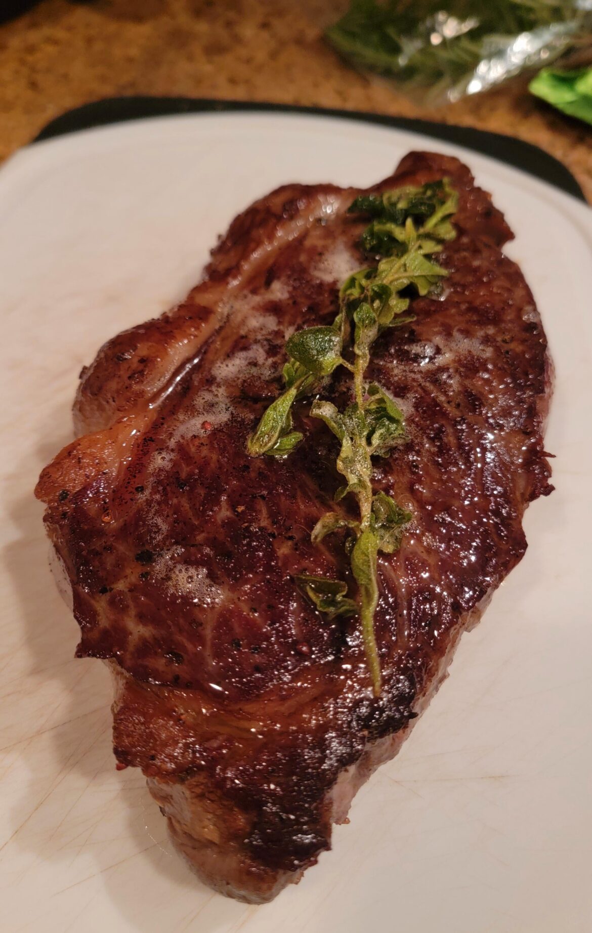 Homemade Prime Pasture-Raised New York Steak With Thyme Butter