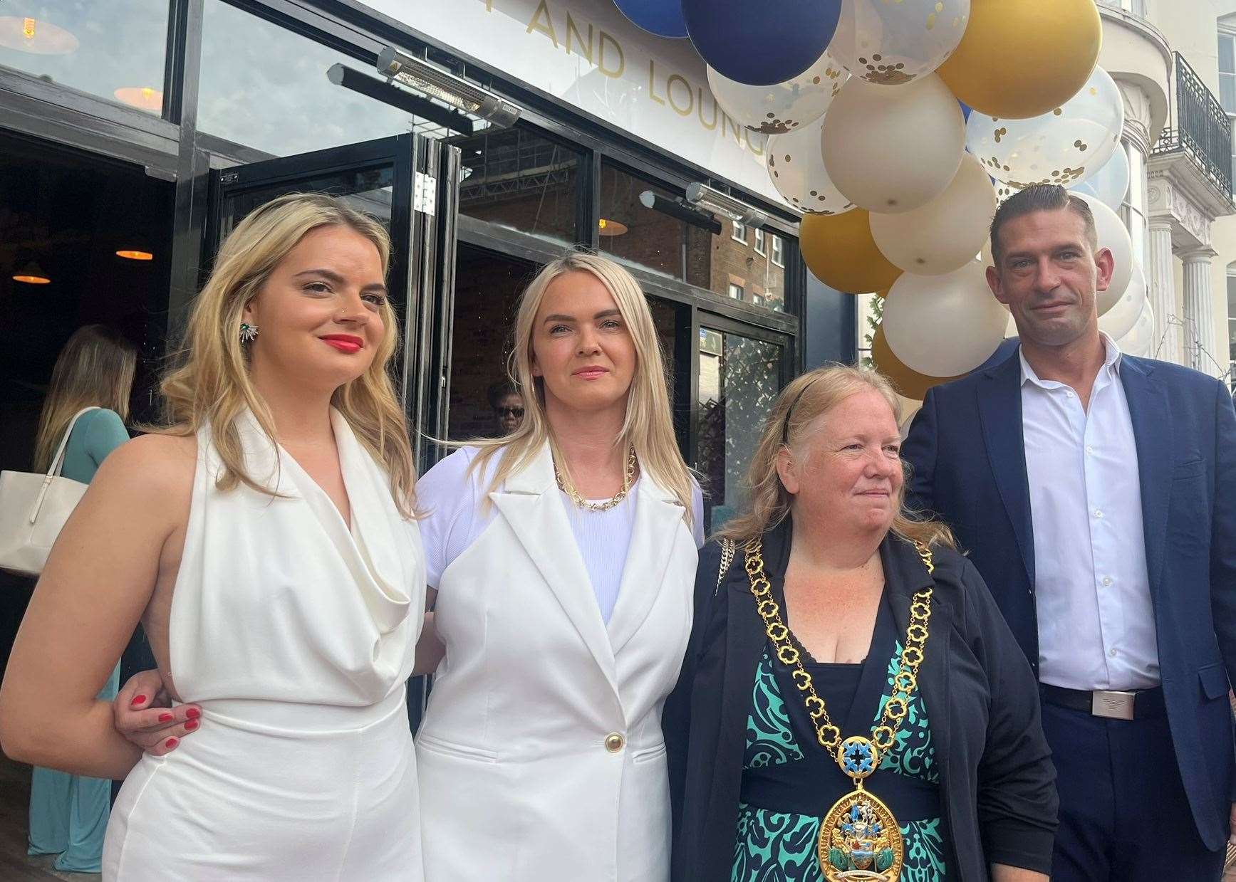 Owners Klaudia, Natalia and Dawid Trelewicz with the Mayor of Swale, Cllr Karen Watson, during the relaunch of the Mon Ami Brasserie. Picture: Joe Crossley