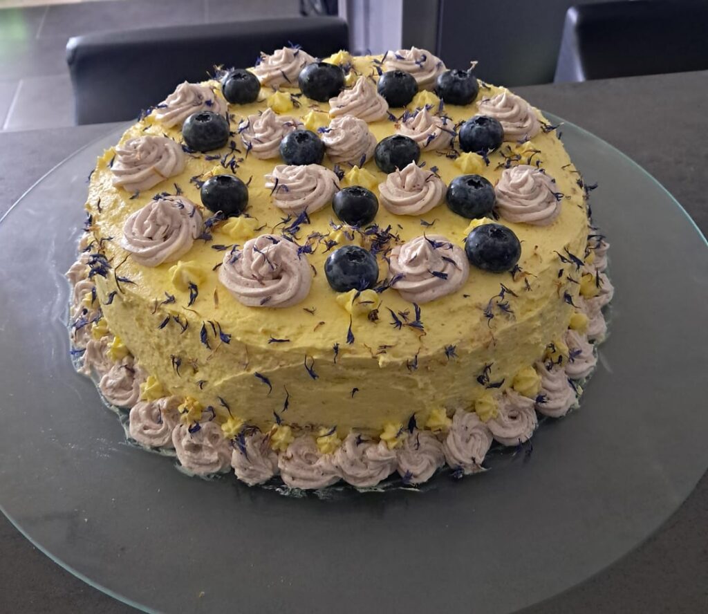 Made a cake just for fun 🫐🍋