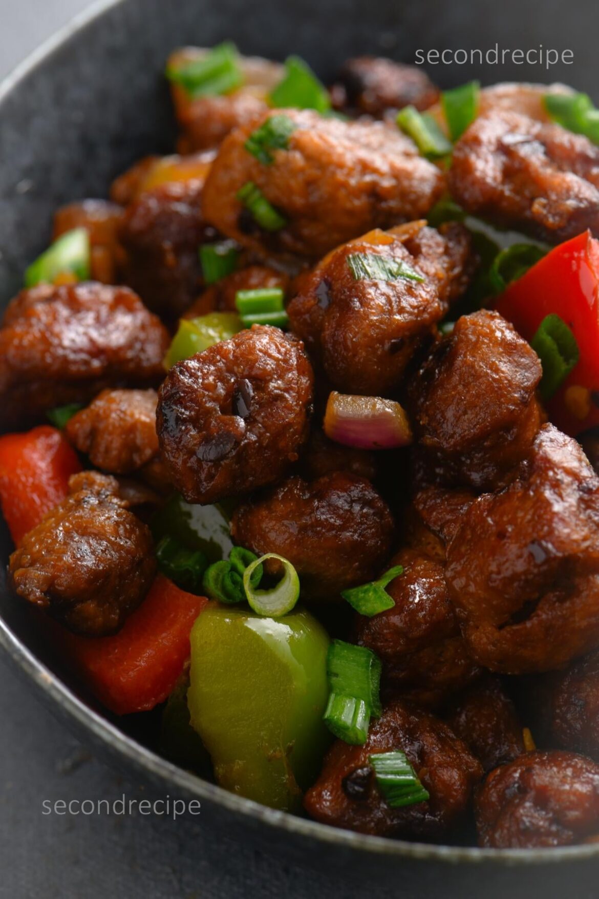 Vegan soy manchurian cooked in airfryer