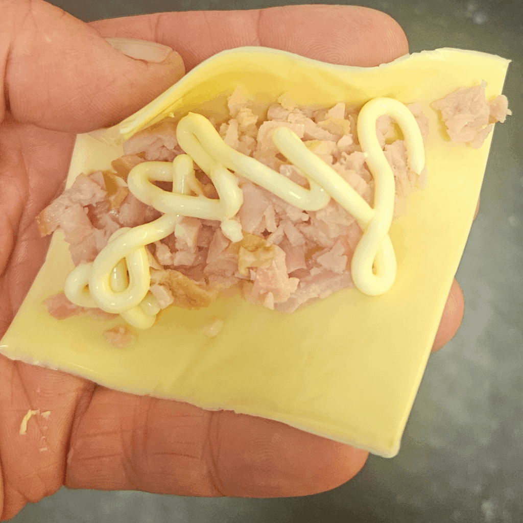 Bacon bit cheese taco