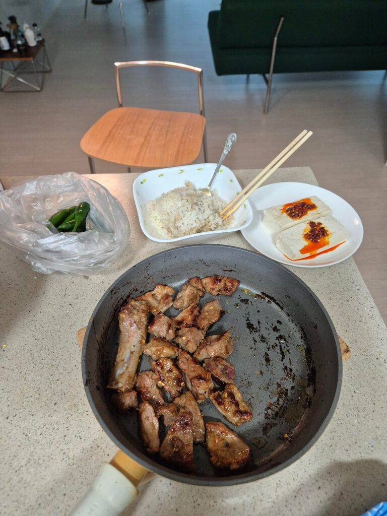 after gym (chest day) pork ribs