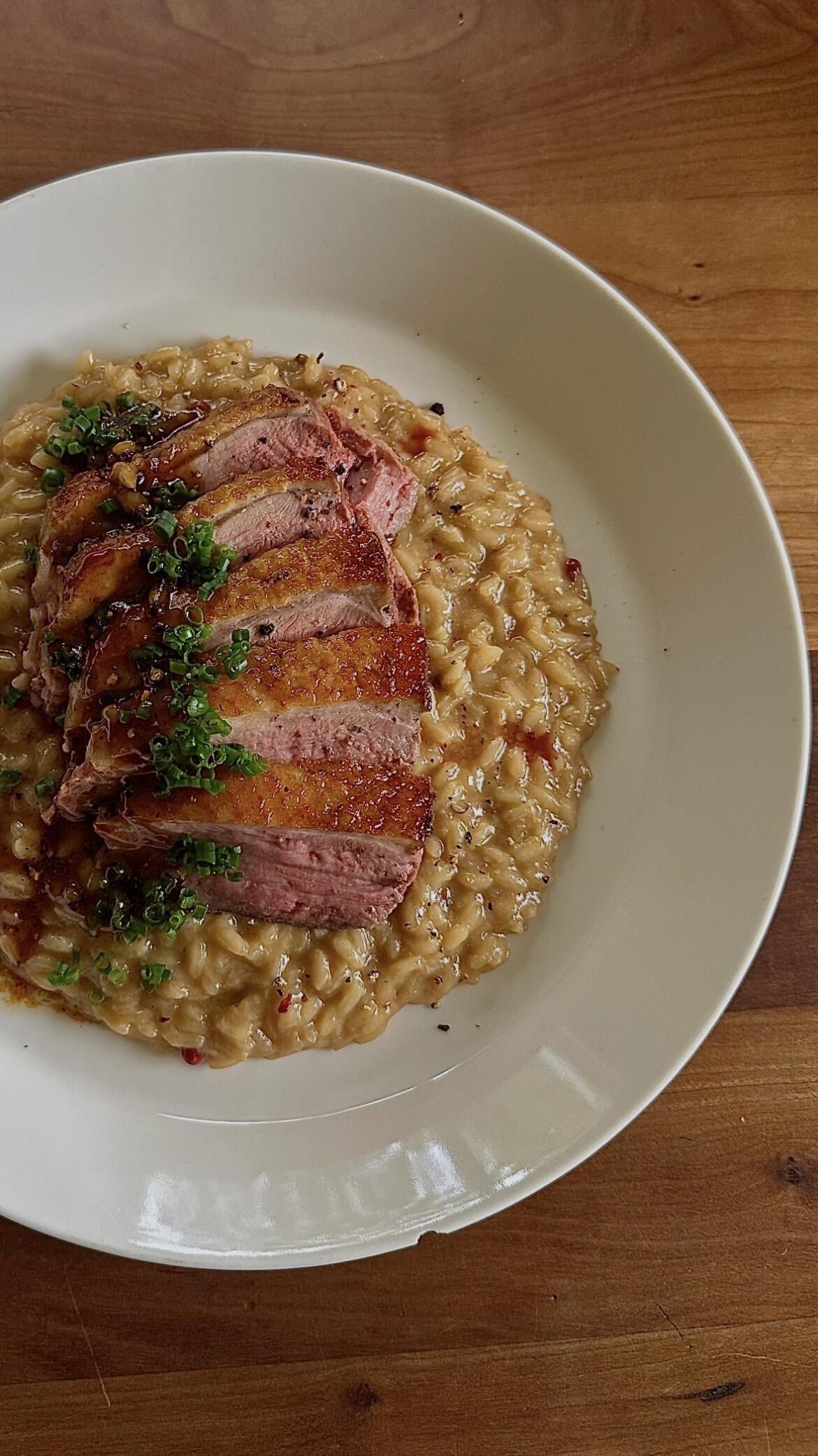 Duck Breast with Garlic Confit Risotto