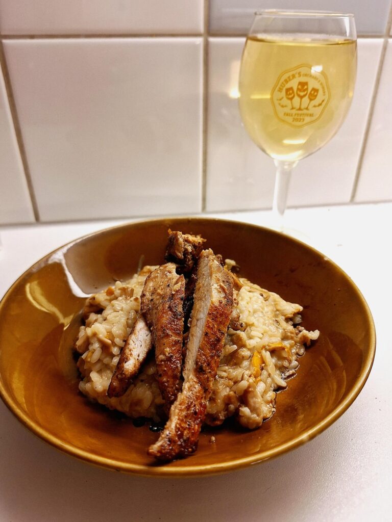 Chanterelle and chicken risotto, made from today's findings