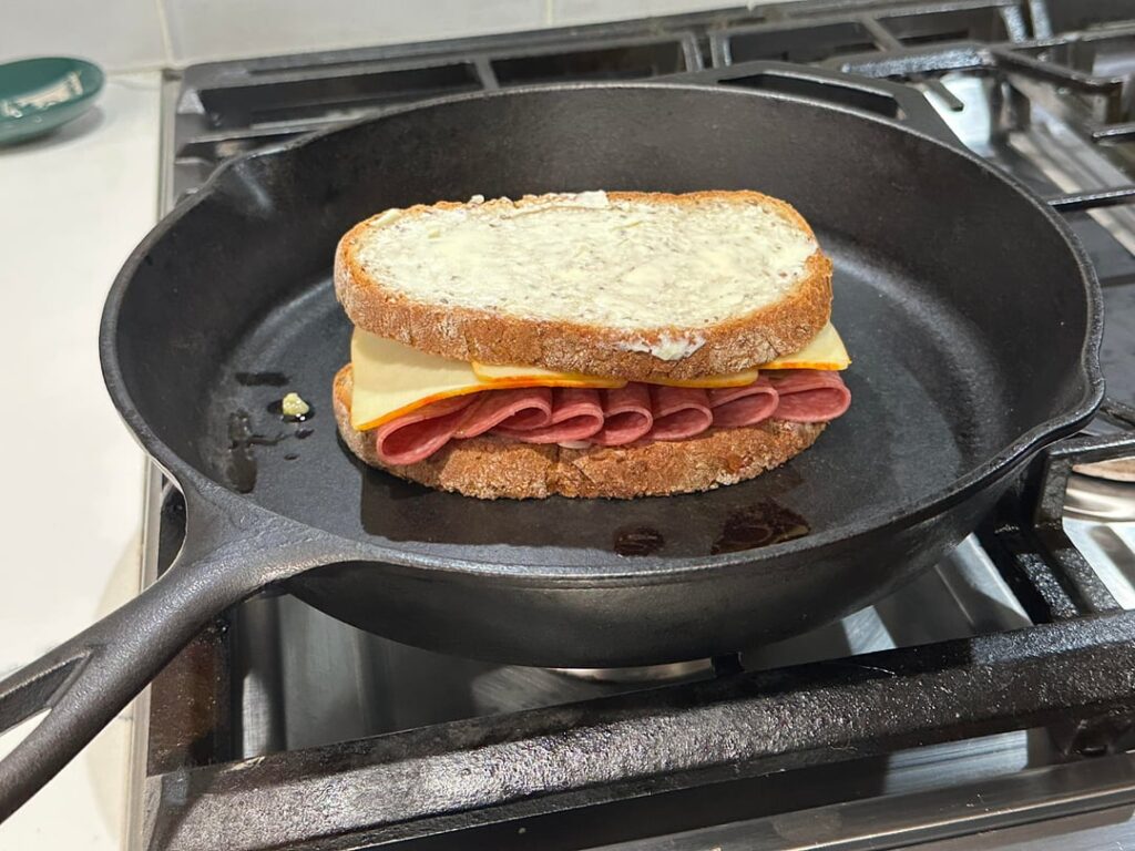 [homemade]salami, muenster, giardiniera and dijon on rye