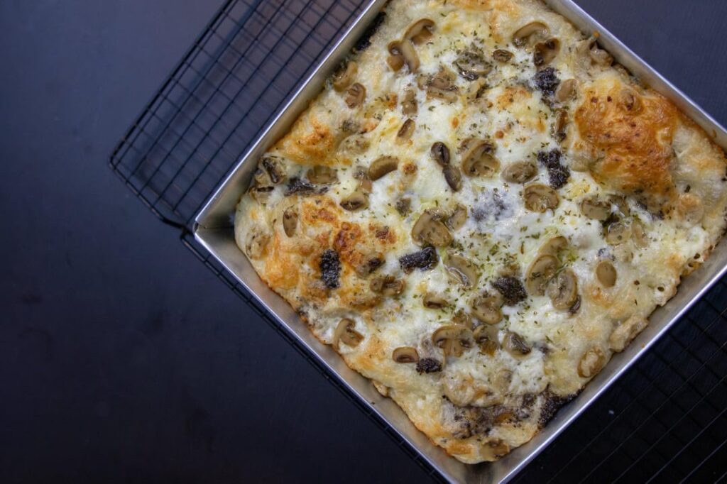 After my wife made Focaccia for the first time, she made Truffle Focaccia this time.