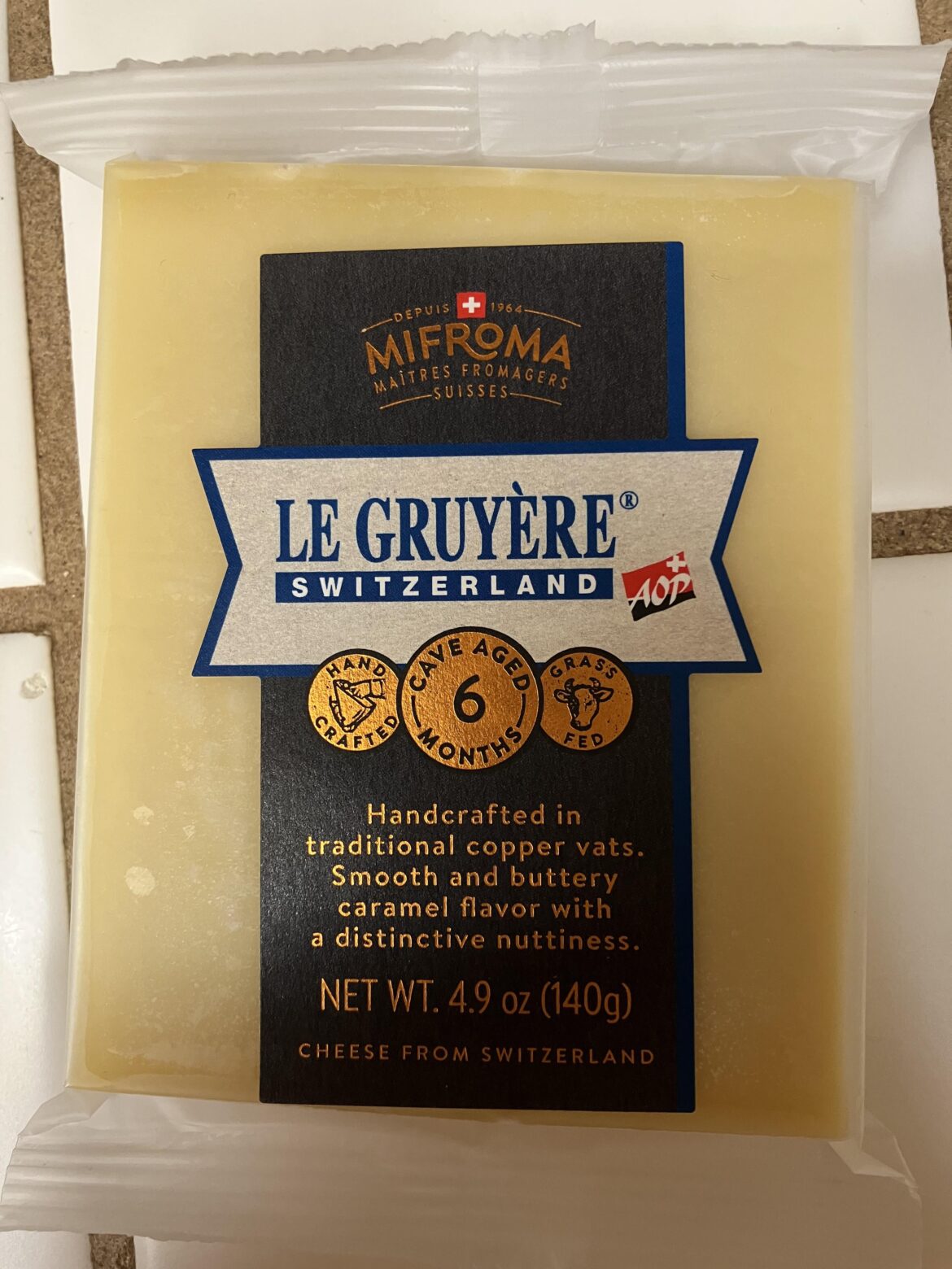 Le Gruyere cheese from Switzerland. Has a nice nutty/ salty/ slightly sweet taste to it! 😋