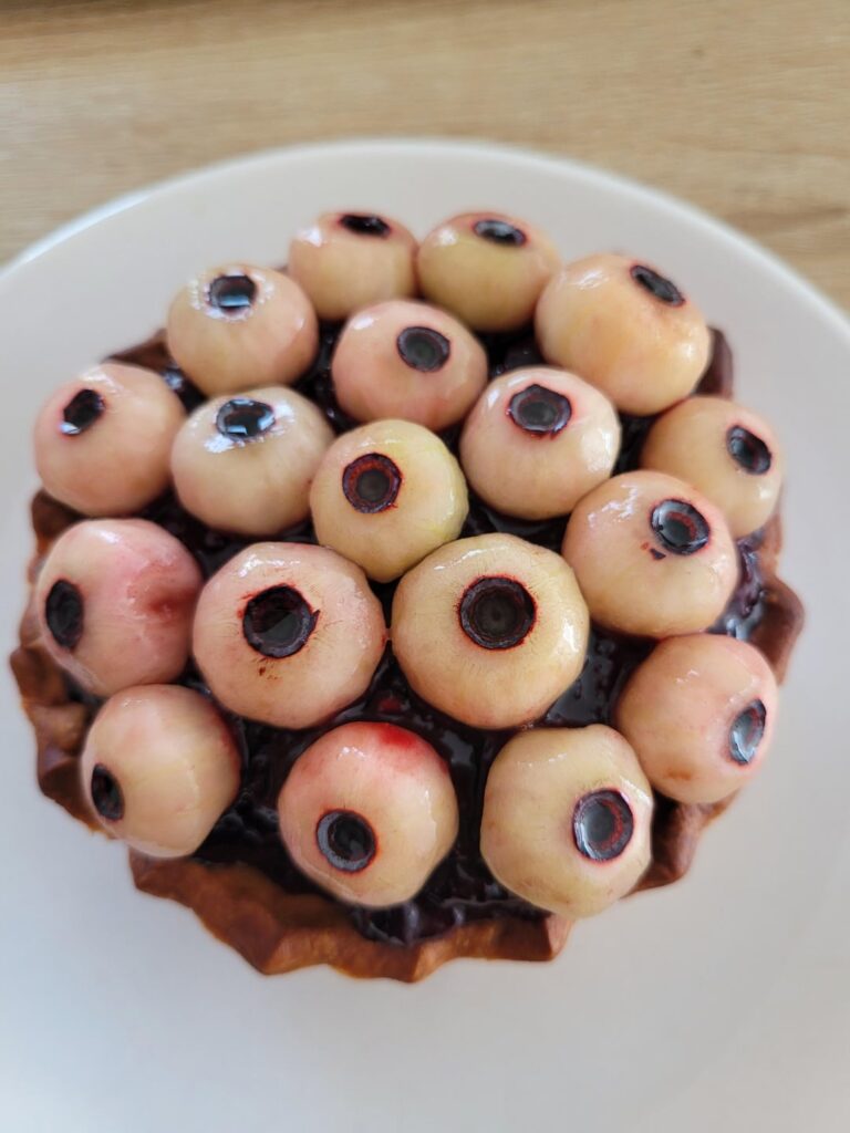 I made a fun little blueberry pie ahead of spooky season.