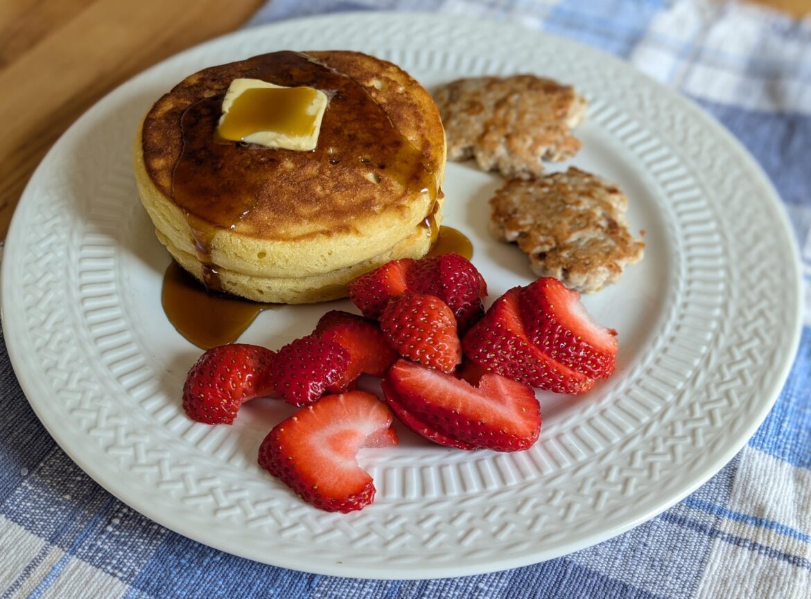 Extra fluffy pancake breakfast