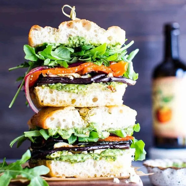 Grilled Veggie Sandwich with Pesto Mayo | Forks & Foliage