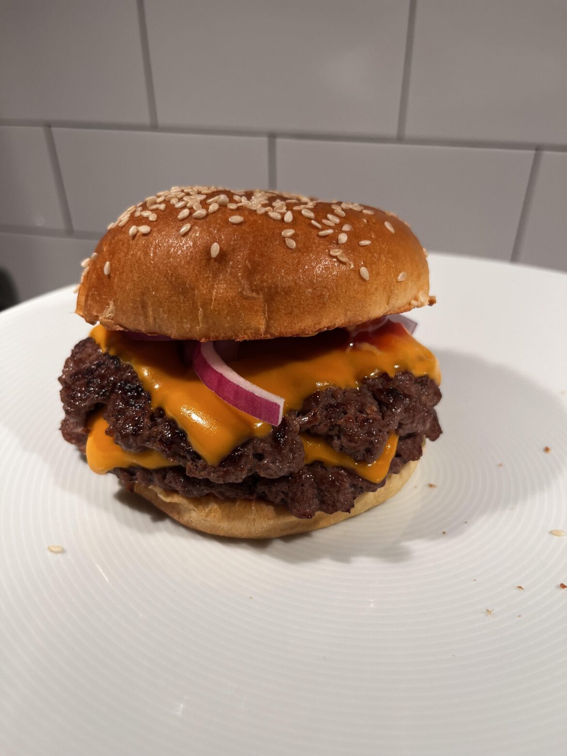 [homemade] double cheeseburger