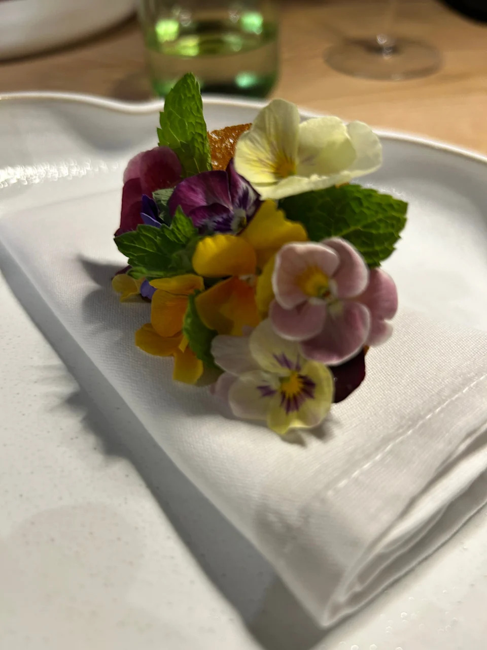 Chef Rosval garnishes many of her dishes with flowers.