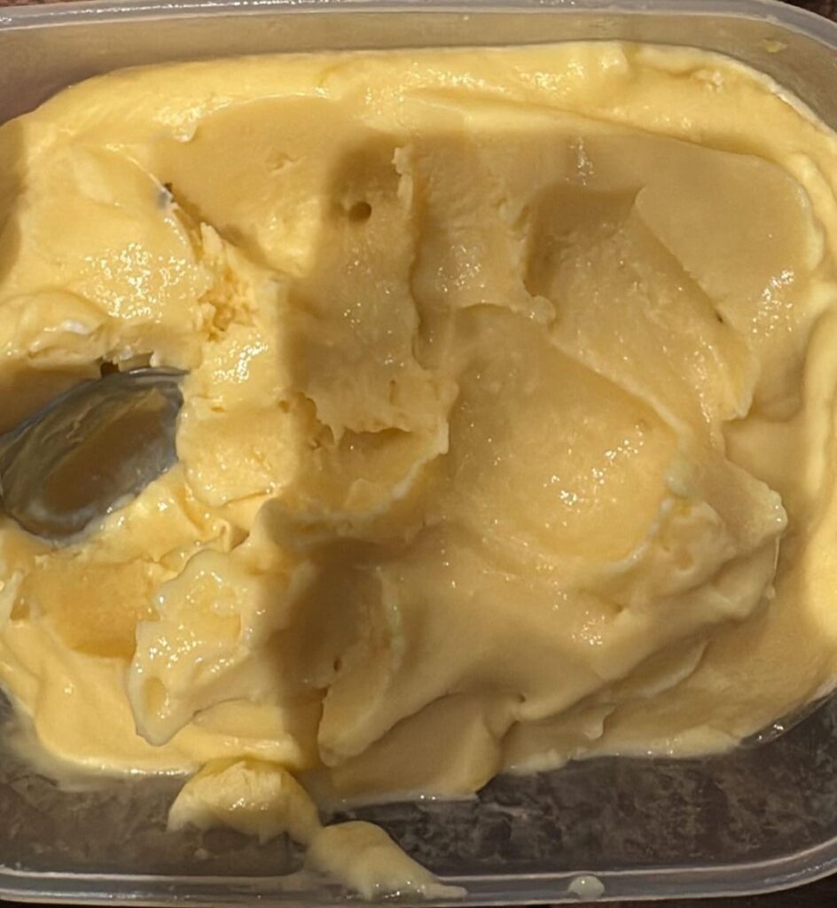3 ingredient Mango sorbet/ice cream