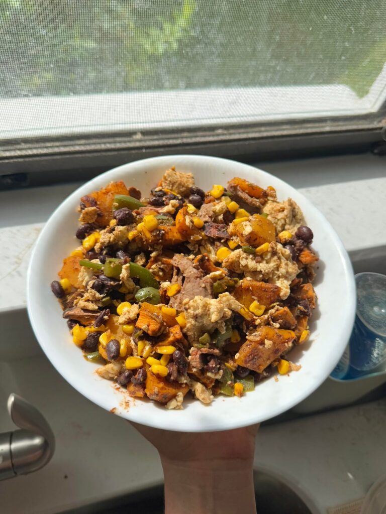 An 🍂autumnal🍂 scramble with leftovers