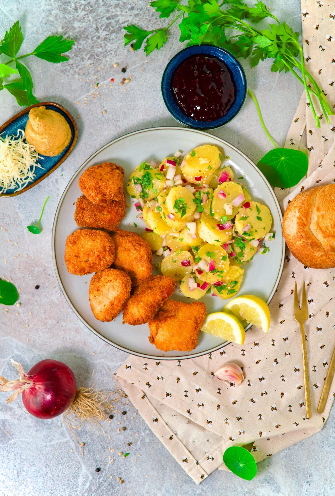 Made perfectly crispy fried Schnitzel!