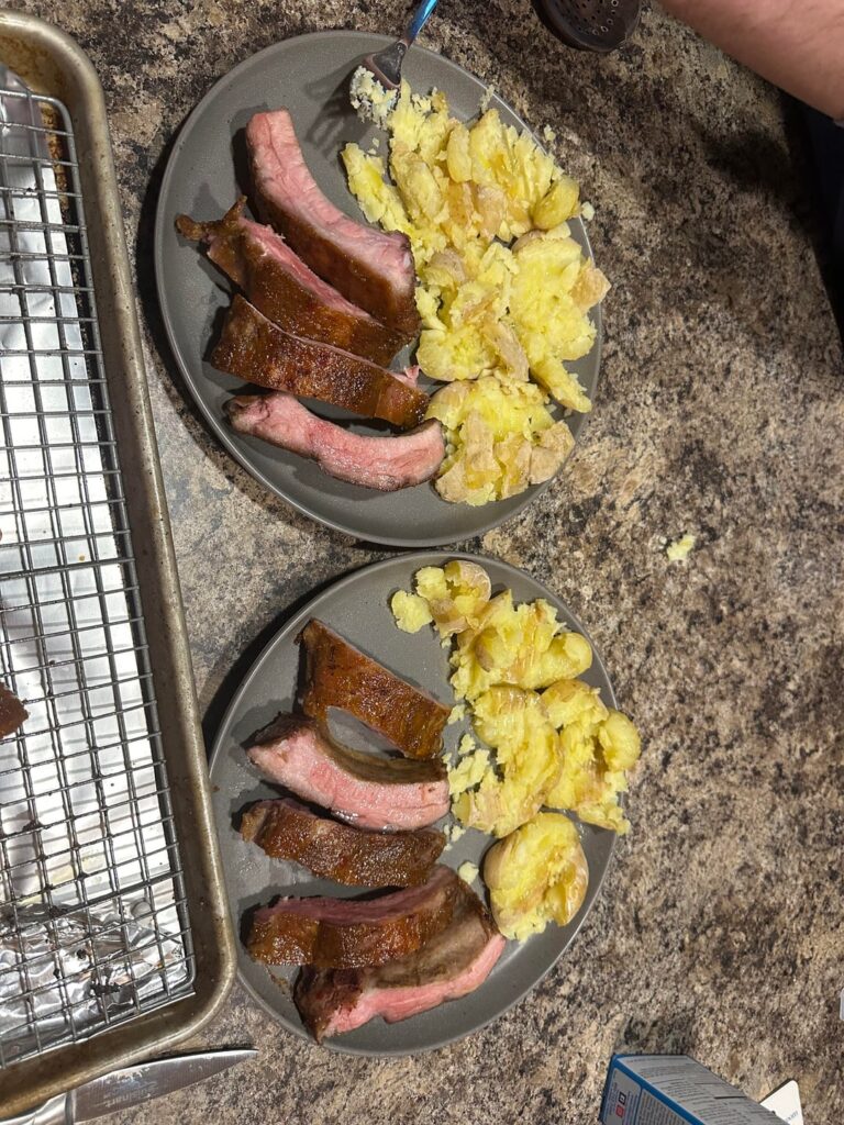 Ribs with Syracuse salt potatoes