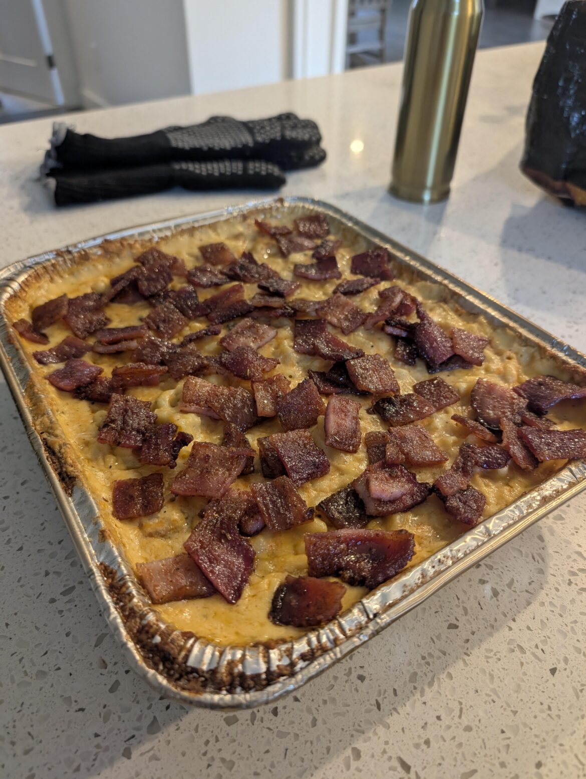 Candied Bacon Smoked Mac n Cheese
