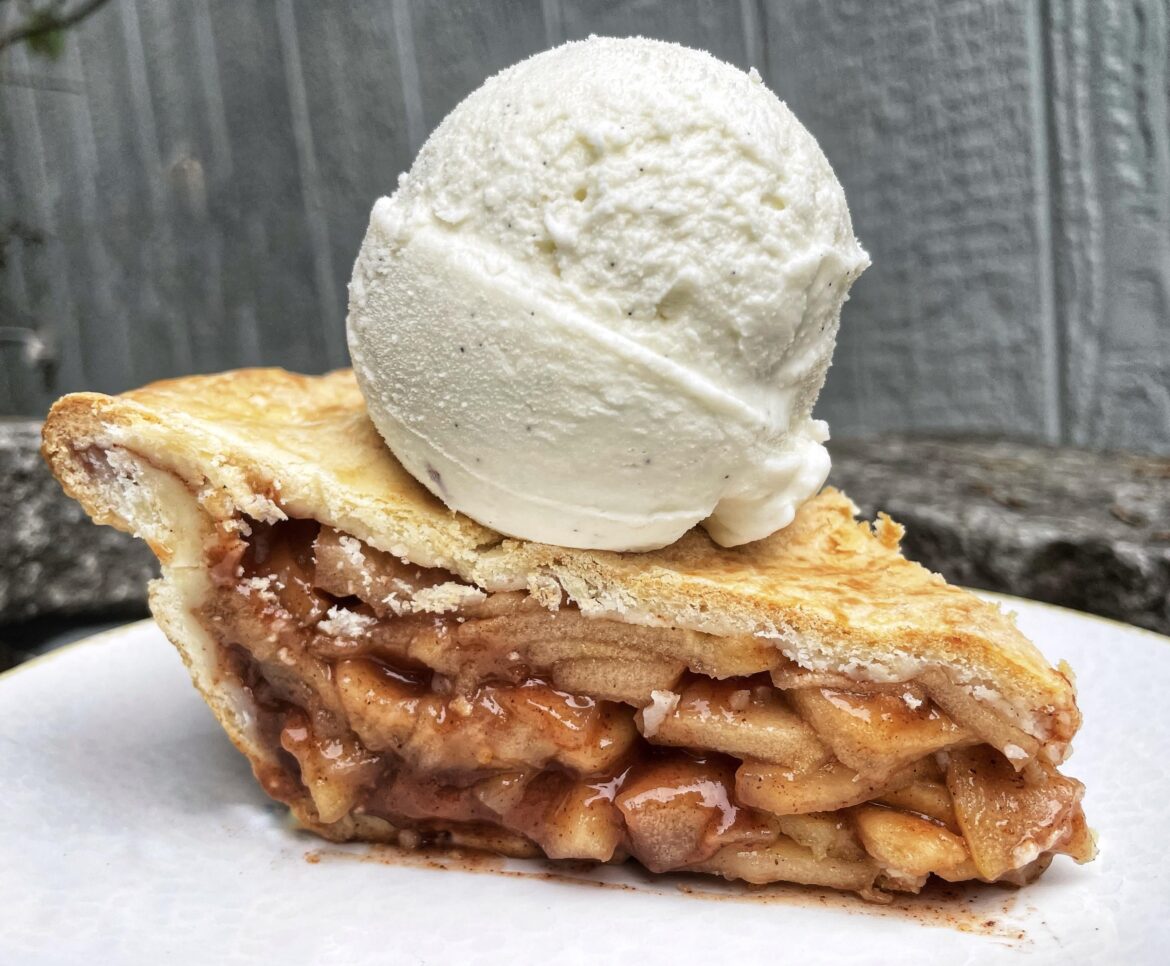 Today I made: an Apple Pie and topped it with a scoop of my Vanilla Bean ice cream