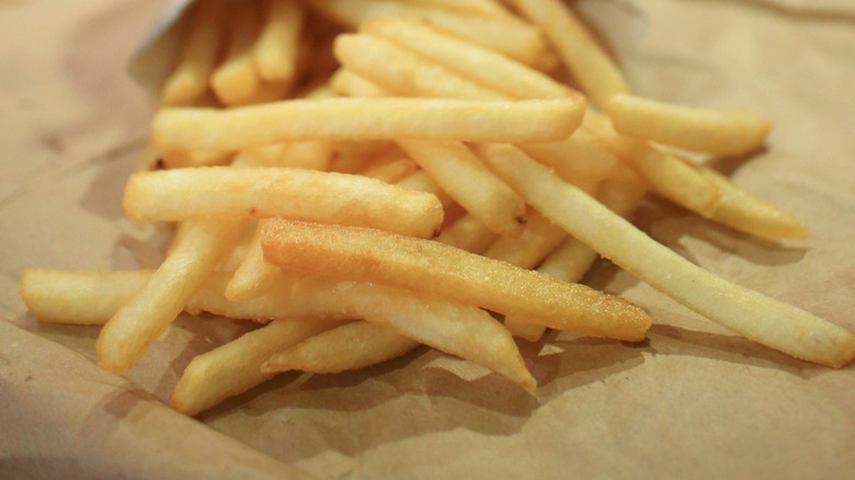 A sleeve of fries from Wendy's