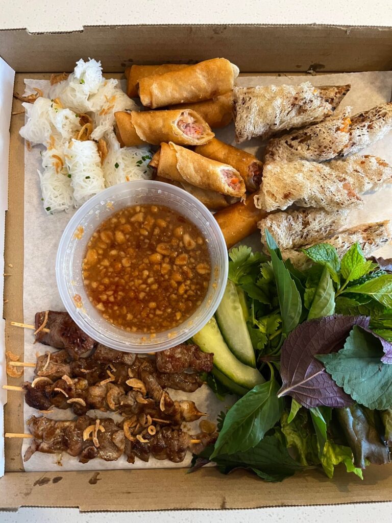 Platter for two, from Jie Jie inside the Royal Blue at 4th and Nueces.