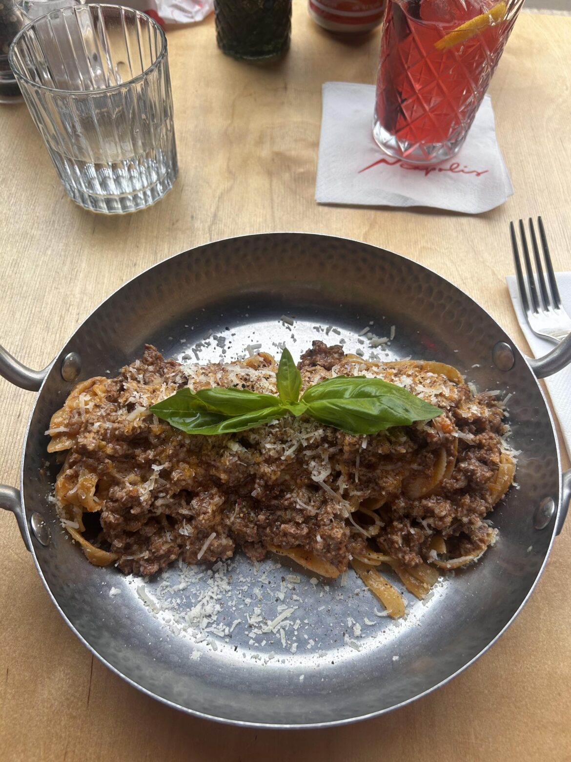 My bolognese were served in a pot