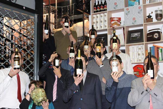 A wine tasting session held by the Maison Engelmann club in Mulhouse, eastern France, November 2018.