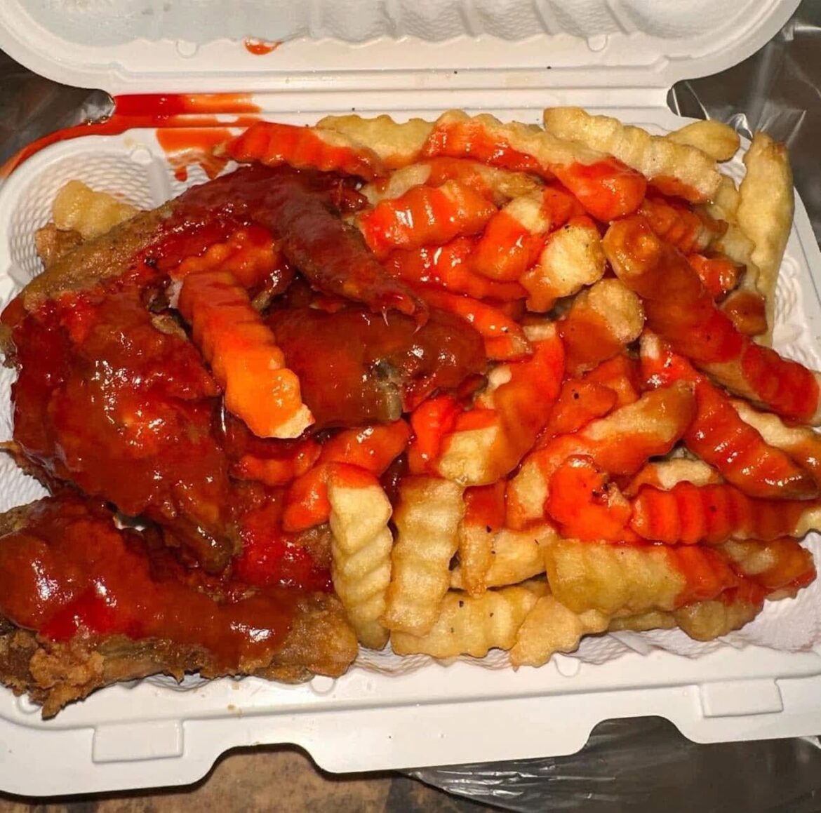 anywhere in Austin I can get asian style fried chicken and fries like this?