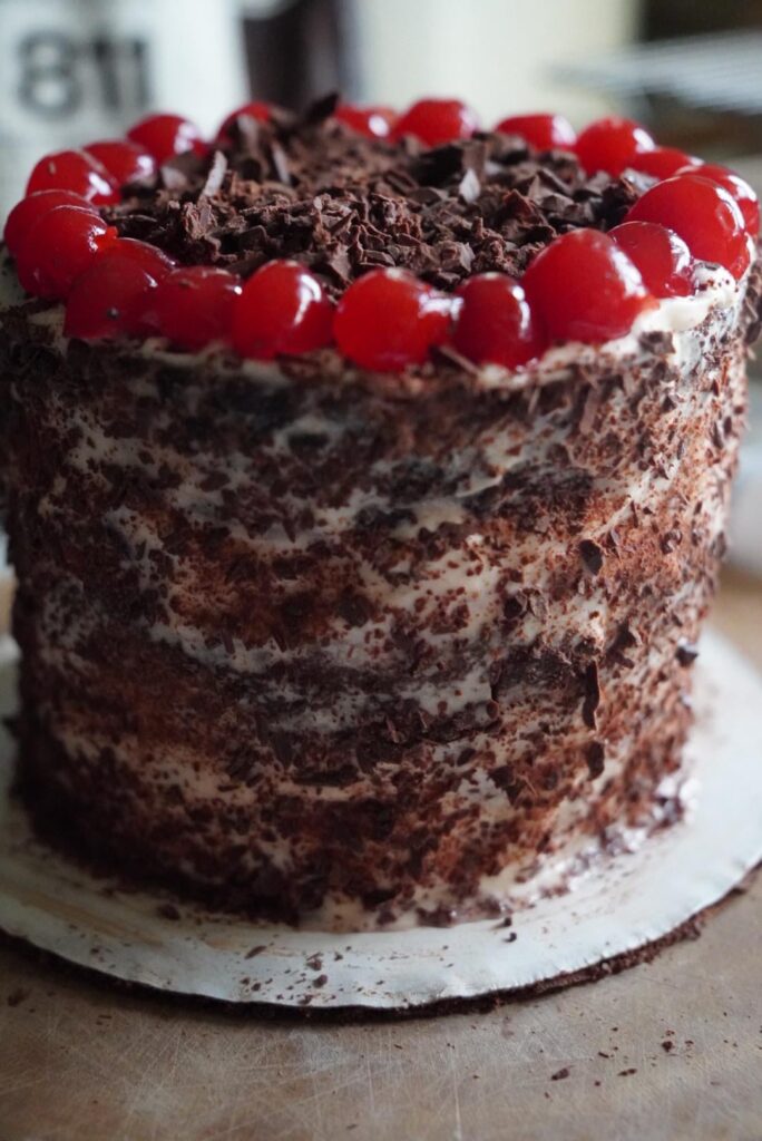 [homemade] Black Forest Cake for pop’s birthday
