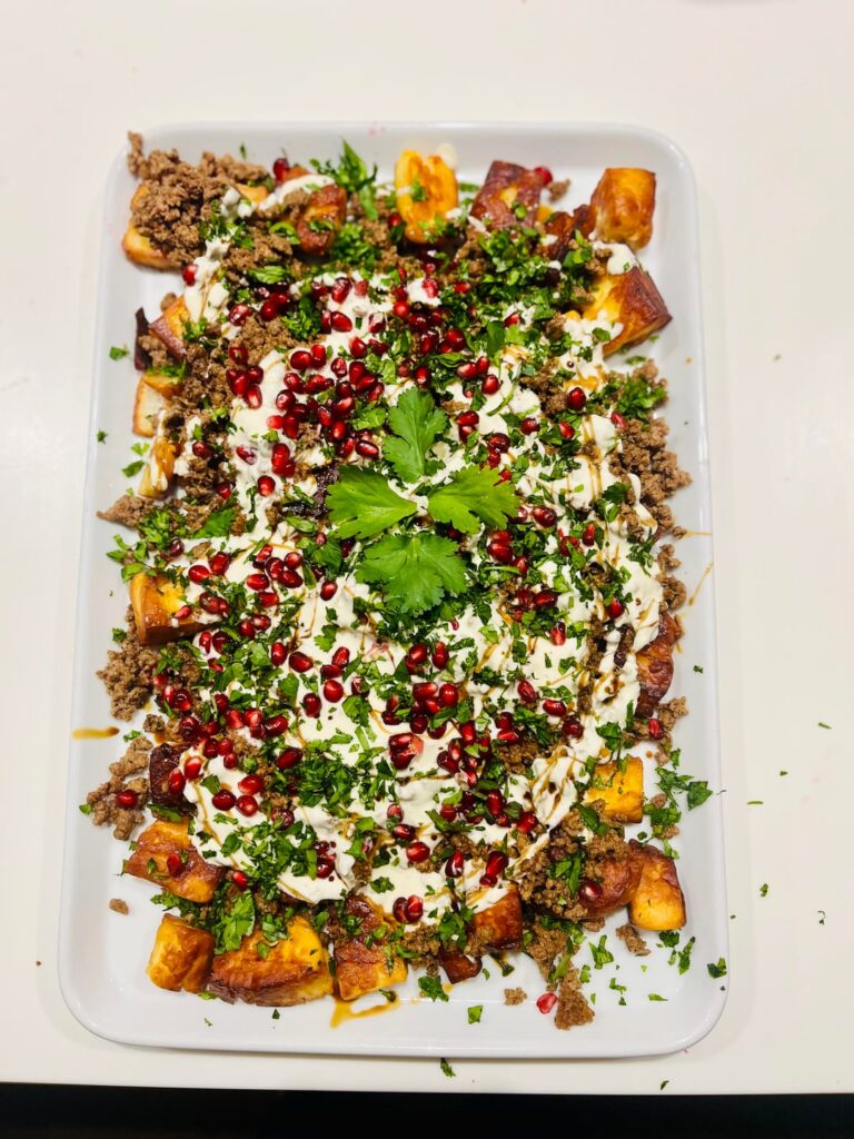 Halloumi Fatteh - 1st try [homemade]