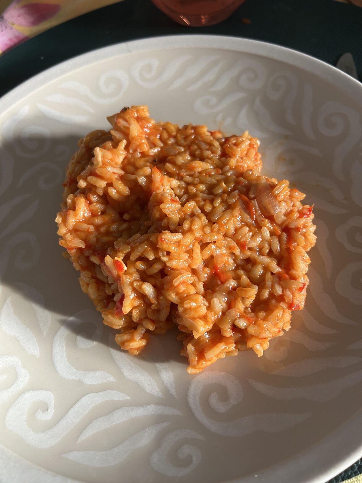 Risotto with bell peppers and tomatoes