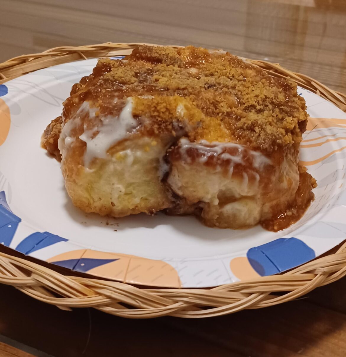 Peach Cobbler Cinnamon Roll